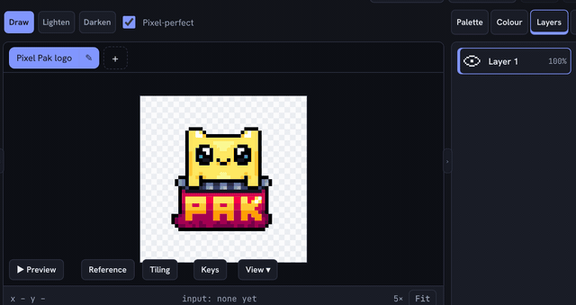 A drop shadow, a glow and an outline each added on their own layer in Pixel Pak